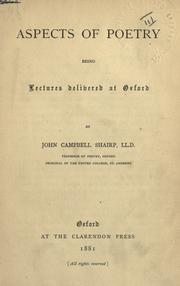 Cover of Aspects of poetry by John Campbell Shairp