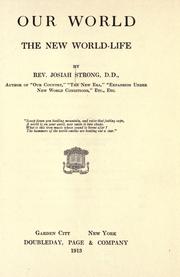 Cover of Our world by Josiah Strong