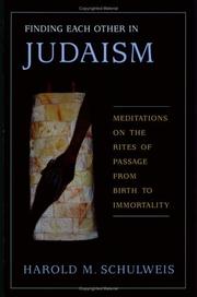 Front cover of Finding Each Other in Judaism by Harold M. Schulweis