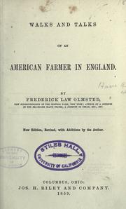Cover of Walks and talks of an American farmer in England by Frederick Law Olmsted, Sr.