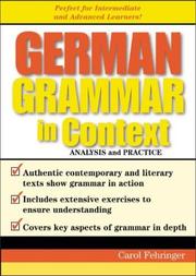 Cover of German grammar in context by Carol Fehringer