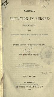 Front cover of National education in Europe by Henry Barnard