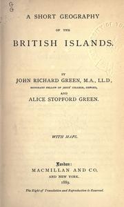 Cover of A short geography of the British Isles by John Richard Green