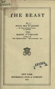 Cover of The beast by Ben B. Lindsey