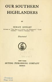 Cover of Our southern highlanders by Kephart, Horace