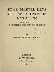 Cover of Some master-keys of the science of notation by Mary Everest Boole
