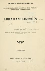 Cover of Abraham Lincoln by Noah Brooks