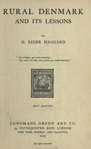 Front cover of Rural Denmark and its lessons by H. Rider Haggard