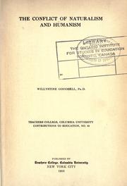 Front cover of The conflict of naturalism and humanism by Willystine Goodsell