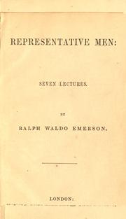 Cover of Representative men by Ralph Waldo Emerson