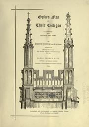 Cover of Oxford men & their colleges by Joseph Foster