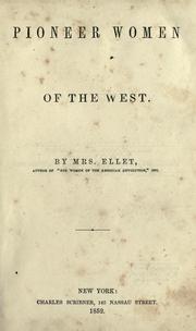 Front cover of The pioneer women of the West by E. F. Ellet