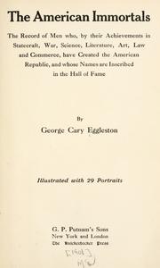 Front cover of The American immortals by George Cary Eggleston