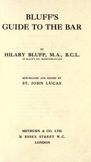 Cover of Bluff's guide to the bar by Hilary Bluff