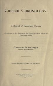 Front cover of Church chronology by Andrew Jenson