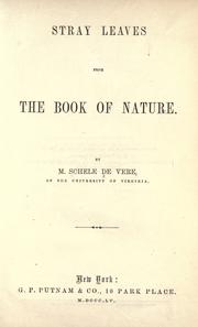 Front cover of Stray leaves from the book of nature by M. Schele de Vere