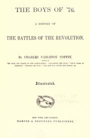 Front cover of The boys of '76 by Charles Carleton Coffin