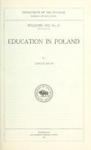 Cover of Education in Poland by Theresa Bach