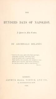 Front cover of The Hundred Days of Napoleon by Archibald Belaney