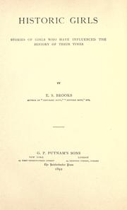 Cover of Historic girls by Elbridge Streeter Brooks