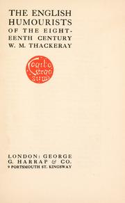 Cover of The English humourists of the eighteenth century by William Makepeace Thackeray