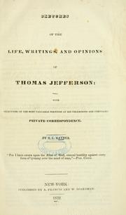 Front cover of Sketches of the life, writings, and opinions of Thomas Jefferson by B. L. Rayner