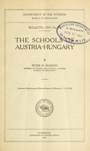 Front cover of The schools of Austria-Hungary by Peter Henry Pearson