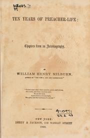 Front cover of Ten years of preacher-life by William Henry Milburn