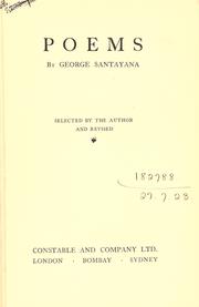 Cover of Poems by George Santayana