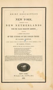 Front cover of A brief description of New York by Daniel Denton
