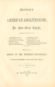 Front cover of History of American abolitionism by Felix Gregory De Fontaine