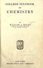 Cover of College textbook of chemistry by William A. Noyes