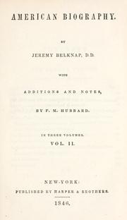 Cover of American biography by Jeremy Belknap