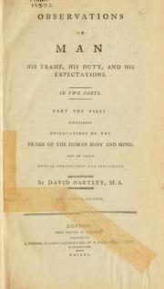 Cover of Observations on man by Hartley, David