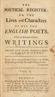 Cover of The poetical register by Giles Jacob