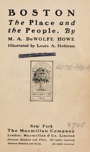 Cover of Boston by Mark Antony De Wolfe Howe