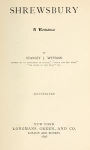 Cover of Shrewsbury by Stanley John Weymann