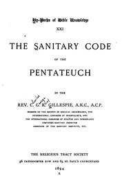 Front cover of The sanitary code of the Pentateuch by C. G. K. Gillespie