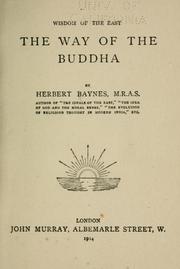 Cover of The way of the Buddha by Herbert Baynes