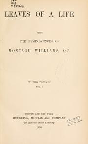 Cover of Leaves of a life by Montagu Stephen Williams