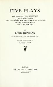 Cover of Five plays by Lord Dunsany