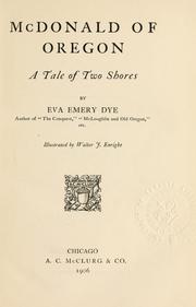 Front cover of McDonald of Oregon by Eva Emery Dye