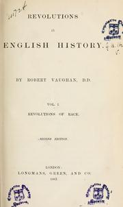 Front cover of Revolutions in English history by Vaughan, Robert