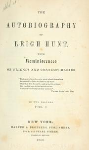 Front cover of The autobiography of Leigh Hunt by Leigh Hunt