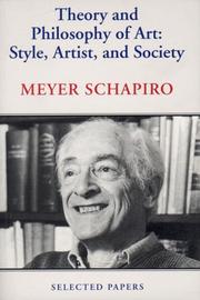 Front cover of Theory and philosophy of art by Schapiro, Meyer