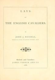 Front cover of Lays of the English cavaliers by John Jeremiah Daniell