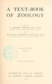 Cover of A text-book of zoology by T. Jeffery Parker
