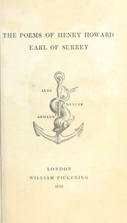 Front cover of The poems of Henry Howard, Earl of Surrey by Henry Howard Earl of Surrey