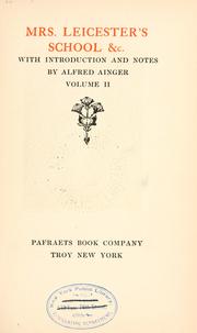 Cover of Mrs. Leicester's school by Charles Lamb