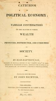 Front cover of Catechism of political economy by Jean Baptiste Say